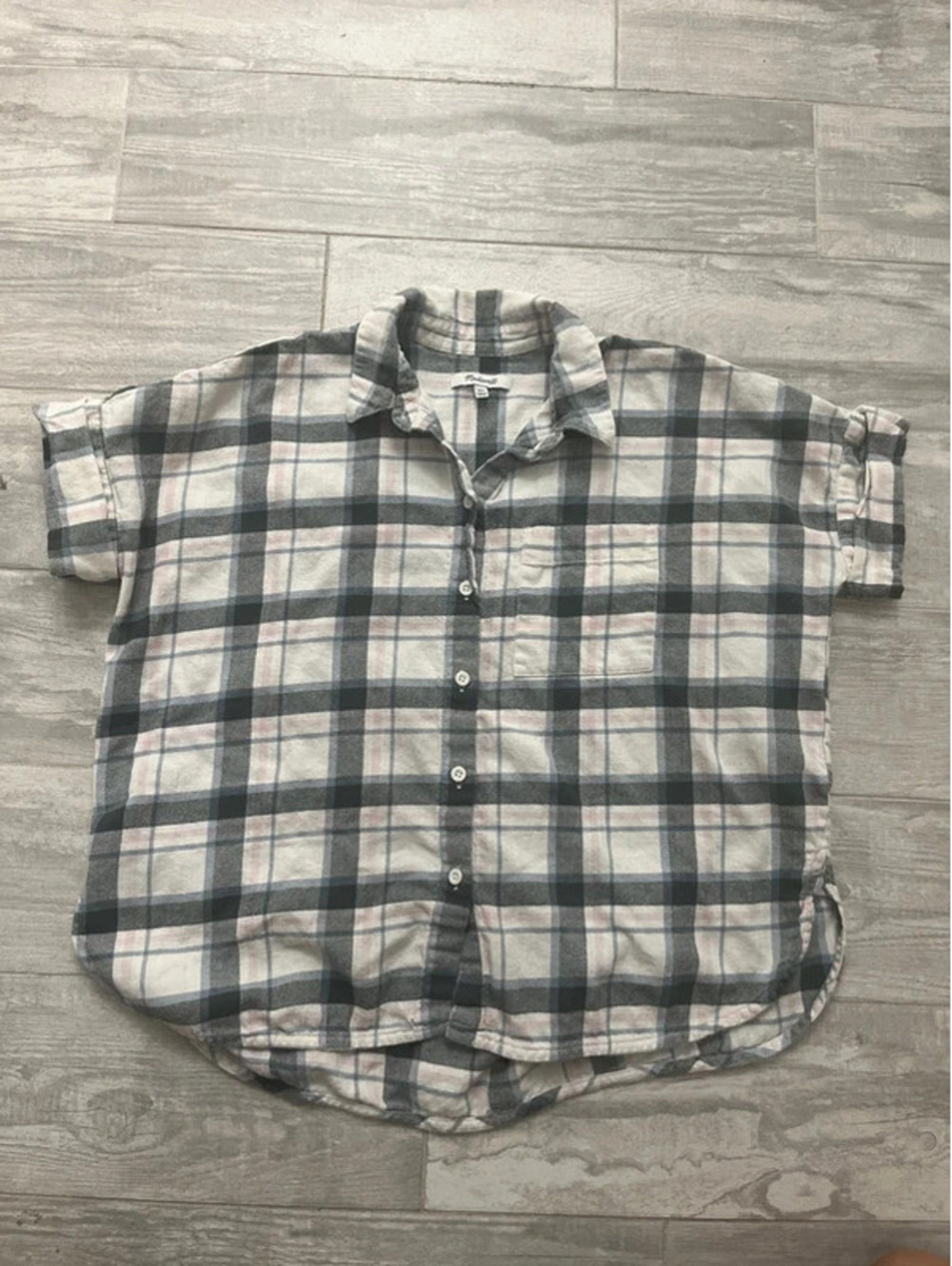 Madewell Flannel Short Sleeve Top